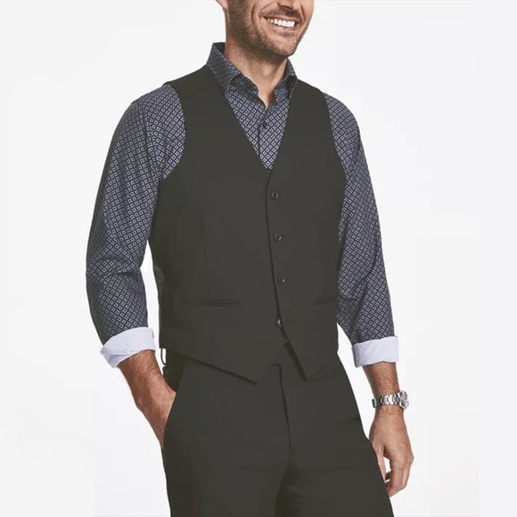 Slim Fit Stretch Suit Vest Charcoal Gray Men's Size Large NWT - Picture 3 of 4